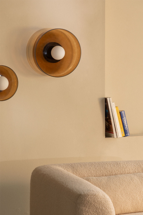 Aplique de pared en vidrio y acero inoxidable Jaxal