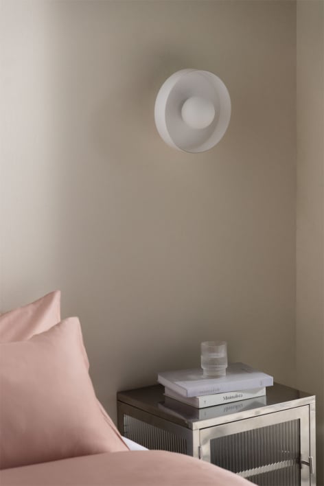 Aplique de pared en vidrio y acero inoxidable Jaxal - Blanco