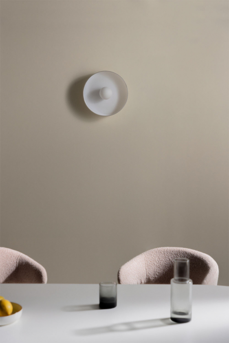 Aplique de pared en vidrio y acero inoxidable Jaxal - Blanco