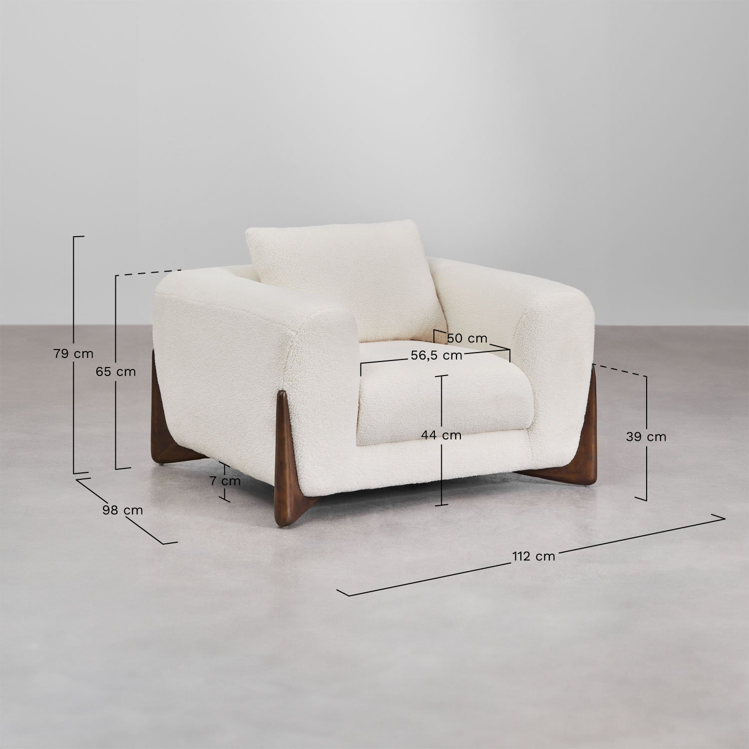 Pack de 2 sillones en borreguito Grevena, medidas