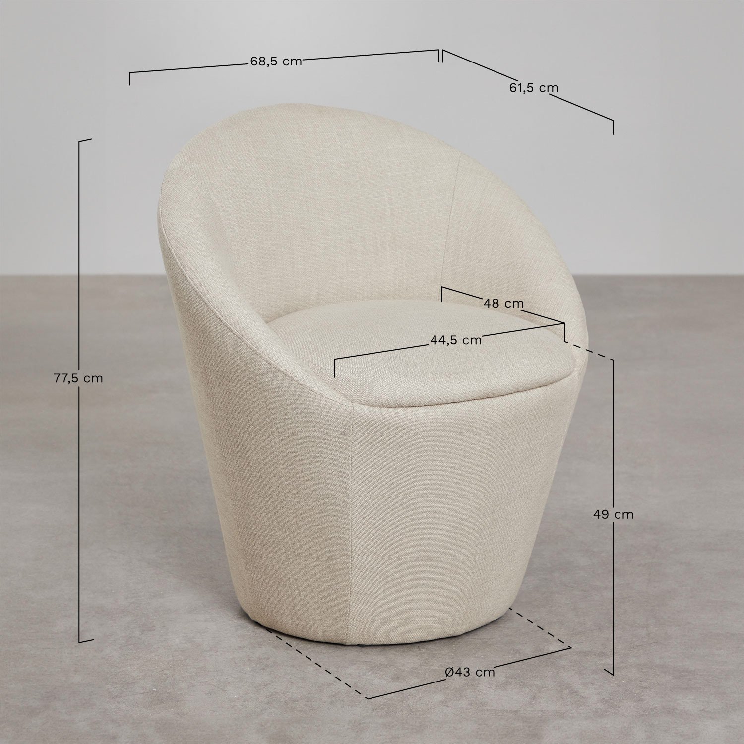 Sillón Leandro, medidas