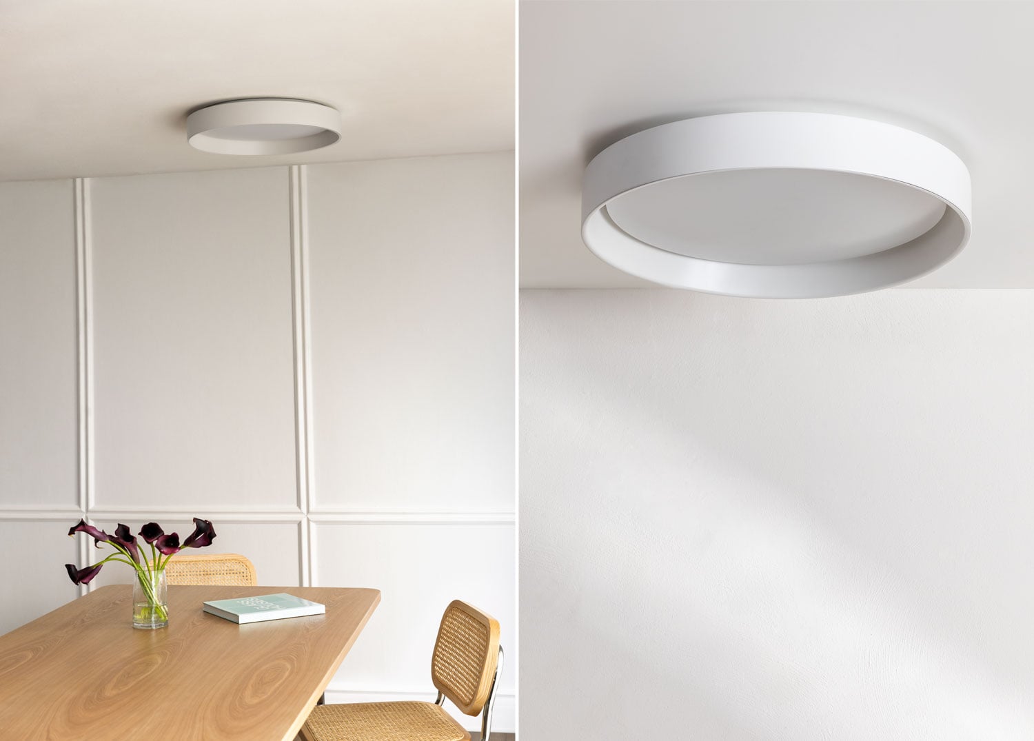 Lámpara de techo redonda blanca moderna