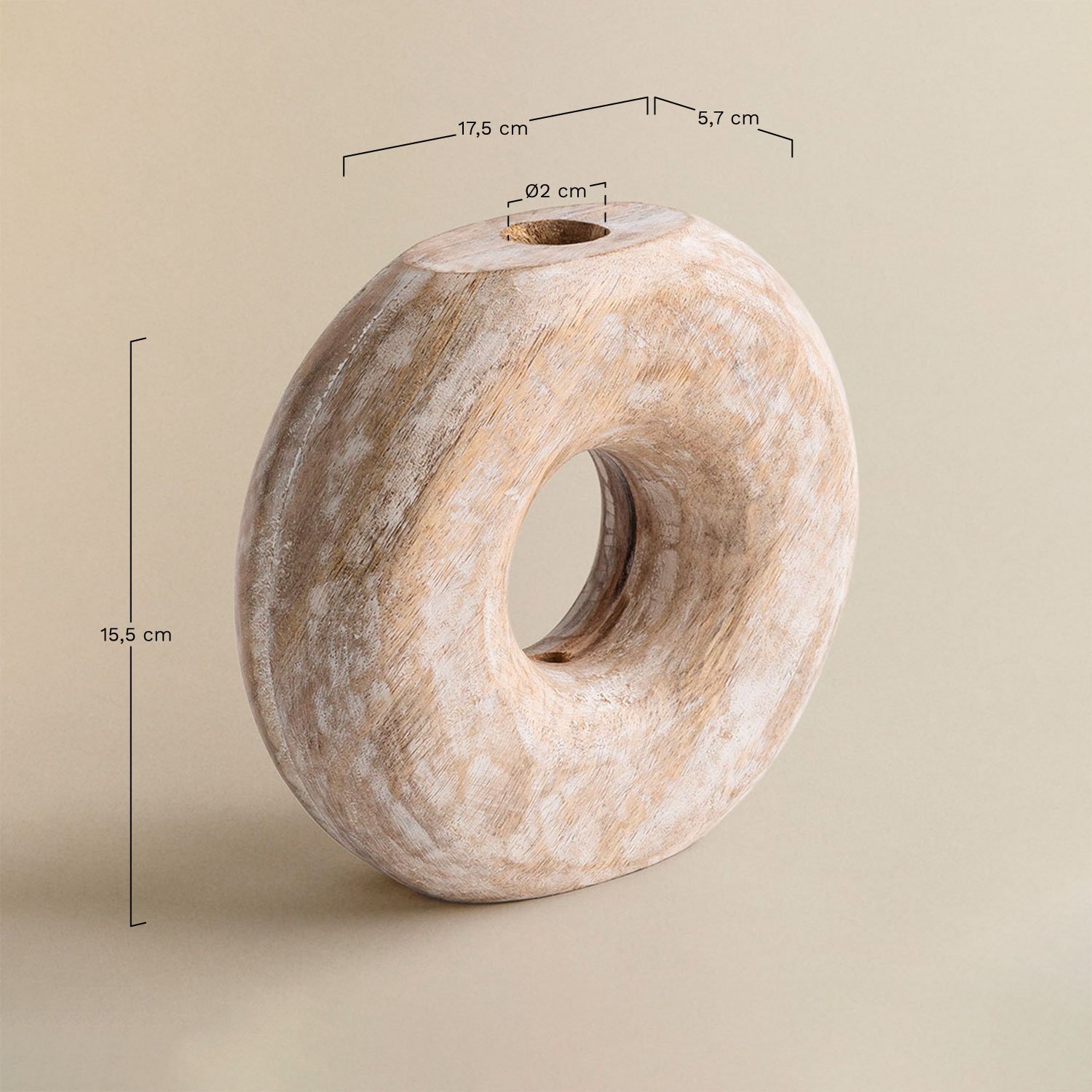 Jarrón en madera de mango Kerala  , medidas