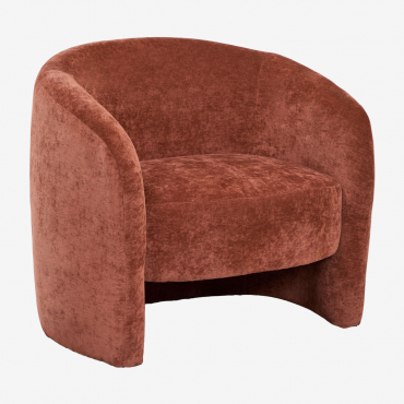 Sillón Tapizado Gombren Chenilla Rojo Arcilla - Sklum