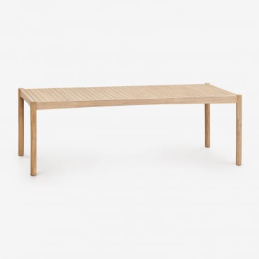 Mesa De Jardín Rectangular En Madera De Acacia Karvia Marrón Acacia Claro & 220 X 100 Cm - Sklum