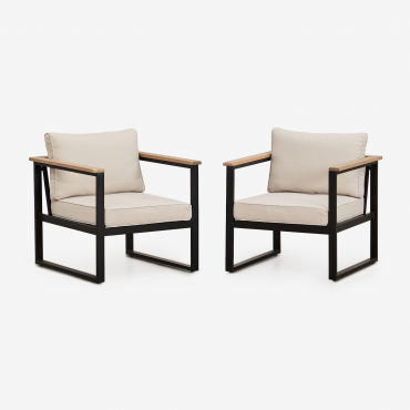 Pack De 2 Sillones En Aluminio Lipov Negro - Sklum