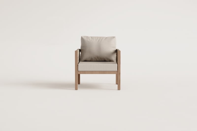 Sillón con reposabrazos en madera de acacia Branson 