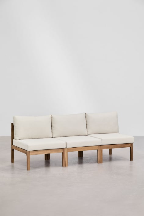 Sofá modular de 3 piezas en madera de acacia Branson