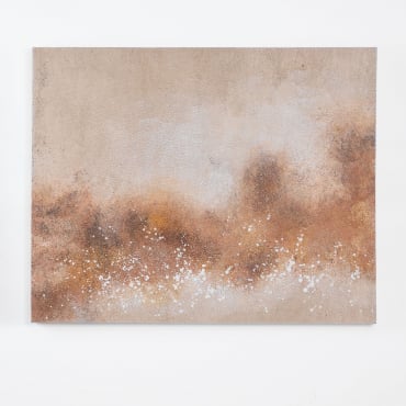 Lienzo Decorativo 80x100 Cm Con Textura De Escayola Sabik Beige Lino - Sklum