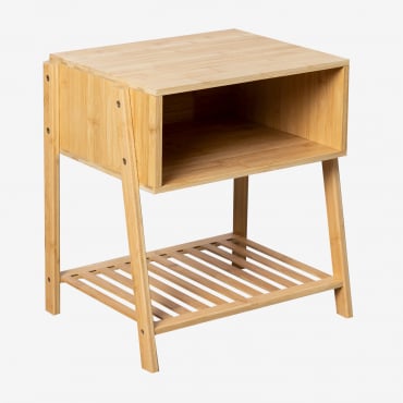 Pack De 2 Mesitas De Noche Rectangular 45x35 Cm En Bambú Natela Bambú - Sklum