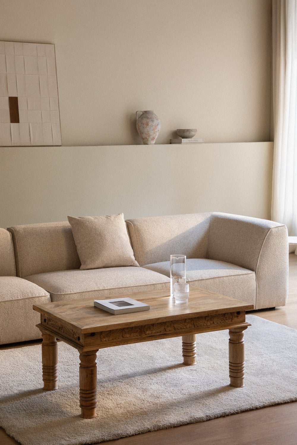 Mesa de centro de madera de mango Taraz