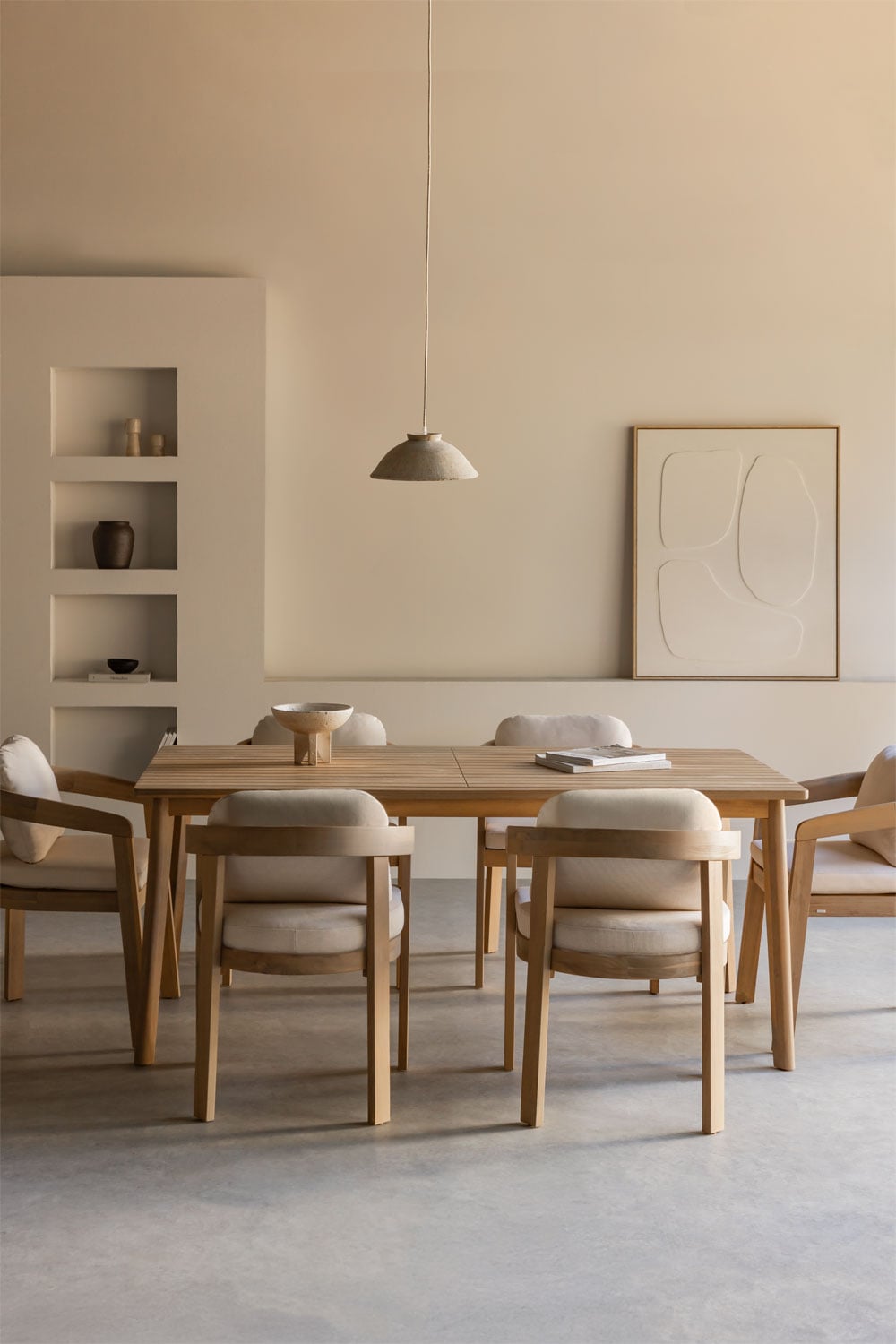 Set de Mesa y Sillas de Comedor en Madera de Acacia