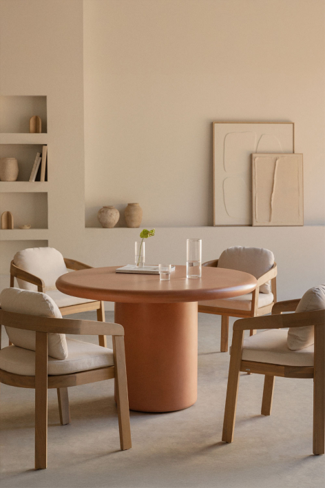 Mesa de comedor redonda en cemento Namara - Ø120 cm
