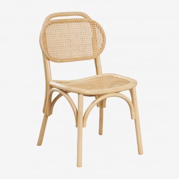 Pack De 4 Sillas De Jardín En Ratán California Natural - Sklum
