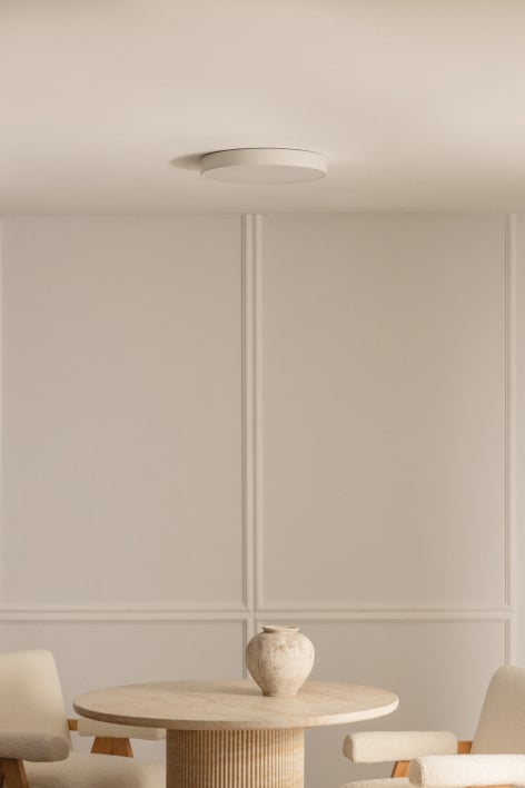 Plafón de techo LED redondo Ø40 cm en hierro Cosmin - Blanco