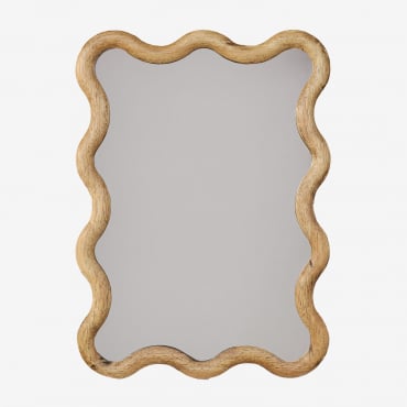 Espejo De Pared Rectangular 55x40 Cm En Madera De Roble Tilore Marrón Roble - Sklum