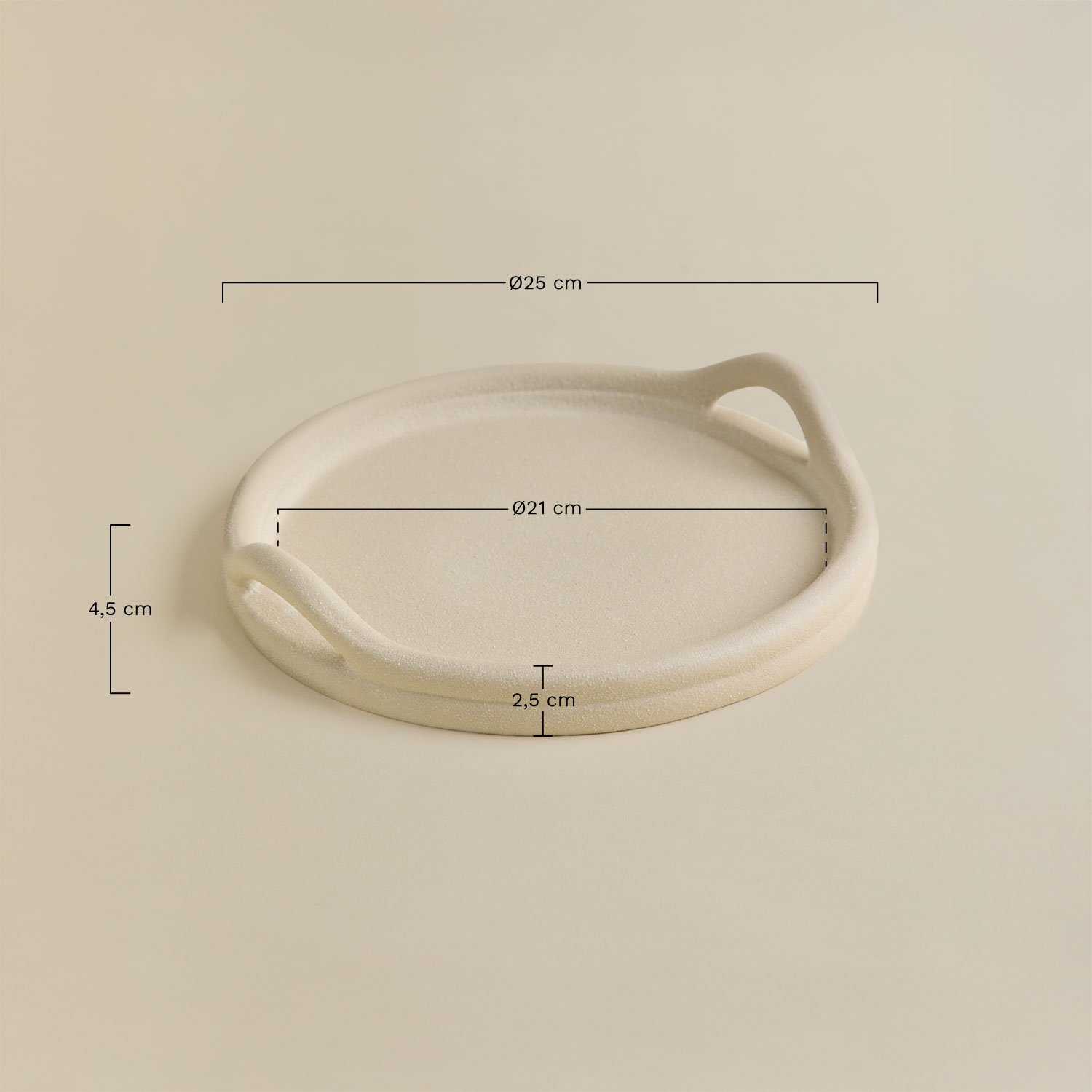 Bandeja decorativa en gres Moseirin, medidas