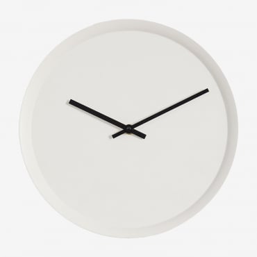 Reloj De Pared Ø30 Cm En Hierro Sirdal Blanco - Sklum