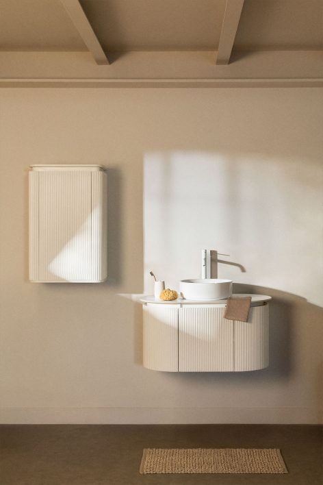 Conjunto de mueble de baño suspendido en madera Carsone - Blanco