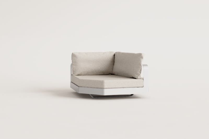 Sillón esquinero para sofá modular en aluminio Yarilo