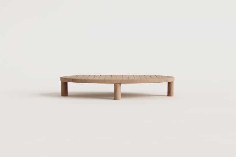 Mesa de centro para jardín ovalada 140x70 cm en madera de acacia Jerome