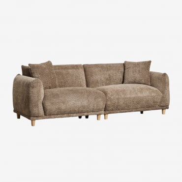 Sofá De 3 Plazas En Bouclé Eracli Bouclé Marrón Chocolate - Sklum