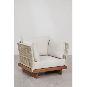 Pack De 2 Sillones En Madera De Acacia Y Cuerda Trenzada Dailin Marrón Acacia - Sklum