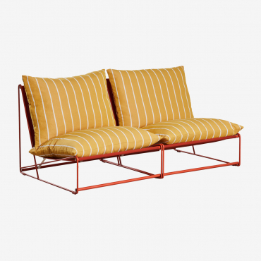 Sofá Modular De Jardín De 2 Piezas Amaro Amarillo Miel - Rojo Arcilla - Sklum