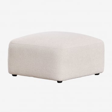 Puff Cuadrado 75x75 Cm Tapizado Bastian Chenilla Gruesa Blanco - Sklum