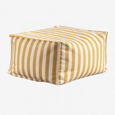 Puff Rectangular 75x65 Cm De Jardín En Tela Sandel Amarillo Curri - Sklum