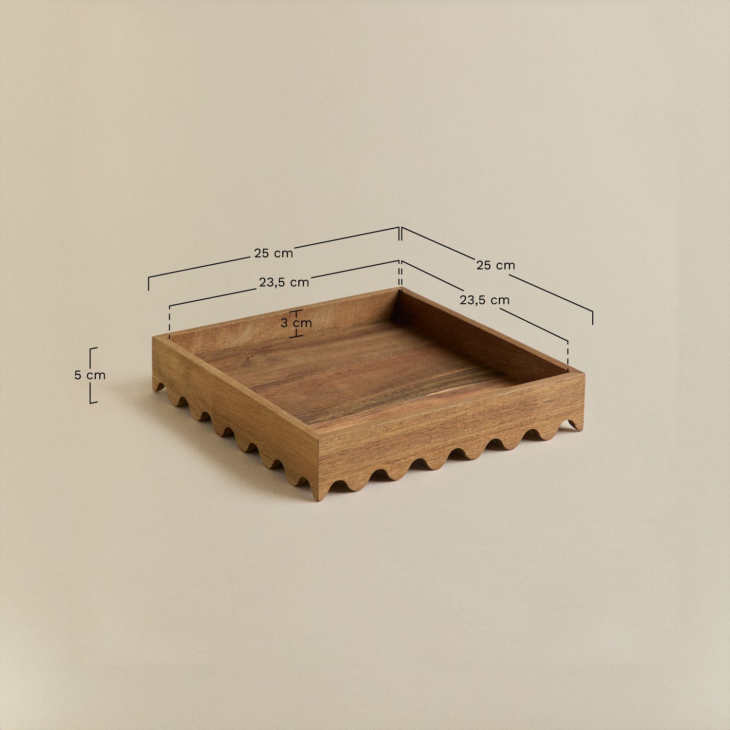 Bandeja decorativa en madera de acacia Gaupen , medidas