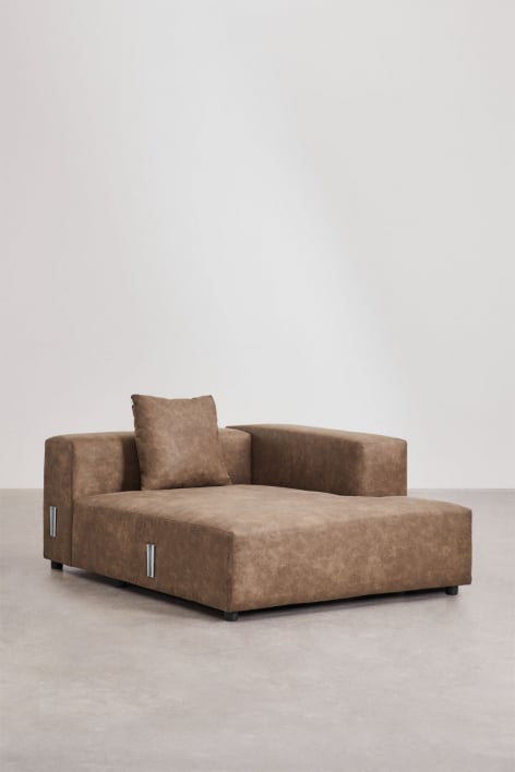 Módulo chaise longue derecho con cojín para sofá modular Bruna - Antelina Marrón Café
