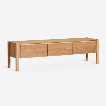 Mueble Tv 185x45 Cm En Mdf Con Chapa De Roble Munden Marrón Roble - Sklum