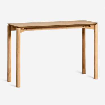 Consola Recibidor Rectangular 120x40 Cm En Mdf Con Chapa De Roble Munden Marrón Roble - Sklum