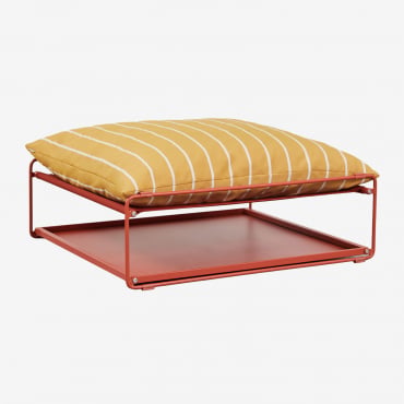 Puff De Jardín Convertible En Mesa Auxiliar Amaro Amarillo Miel - Rojo Arcilla - Sklum