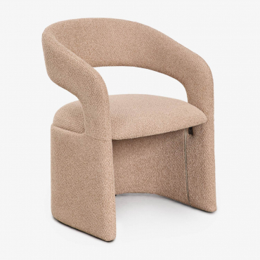 Sillón Tapizado Jules Chenilla Gruesa Marrón Latte - Sklum