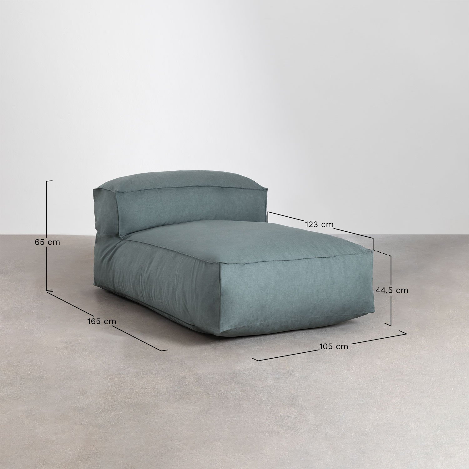 Sillón chaise longue de jardín en tela Dojans , medidas