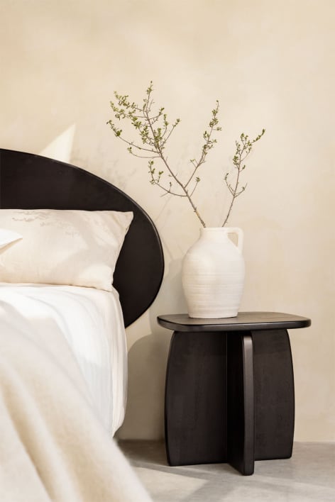 Mesita de noche cuadrada 45x45 cm en madera de mango Agathe - Negro