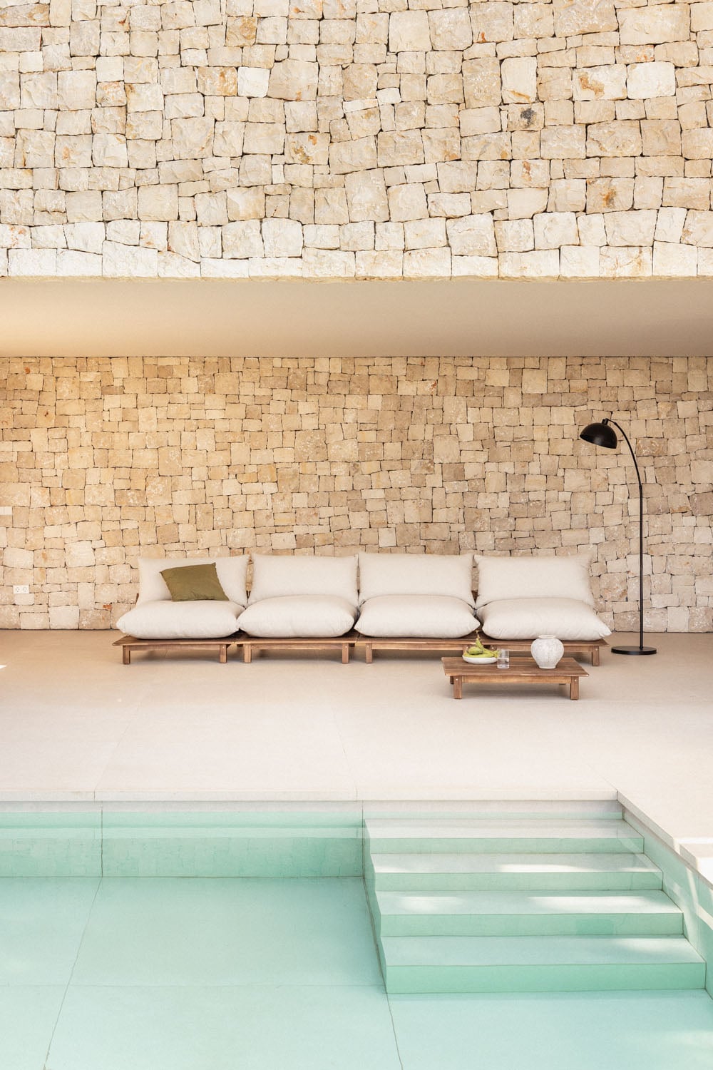 Conjunto de jardín modular en madera de acacia Brina de 4 plazas