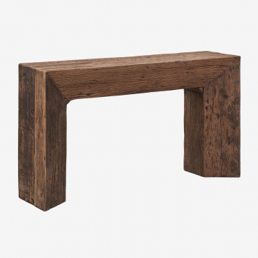 Consola Recibidor 150x35 Cm En Madera Reciclada Juvira Madera Oscura - Sklum