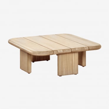 Mesa De Centro Para Jardín Cuadrada 70x70 Cm En Madera De Acacia Famara Marrón Acacia Claro - Sklum
