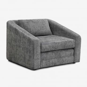 Pack De 2 Sillones Cama En Tela Bouclé Dalila Bouclé Gris Antracita - Sklum