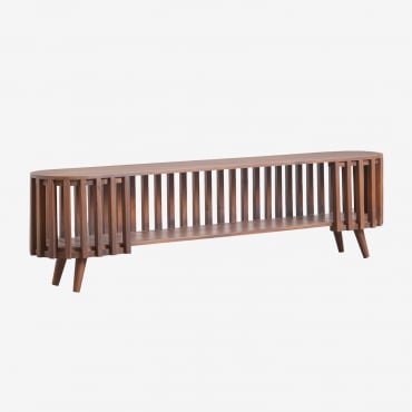 Mueble Tv 180x35 Cm En Madera De Acacia Dragor Marrón Acacia Oscuro - Sklum