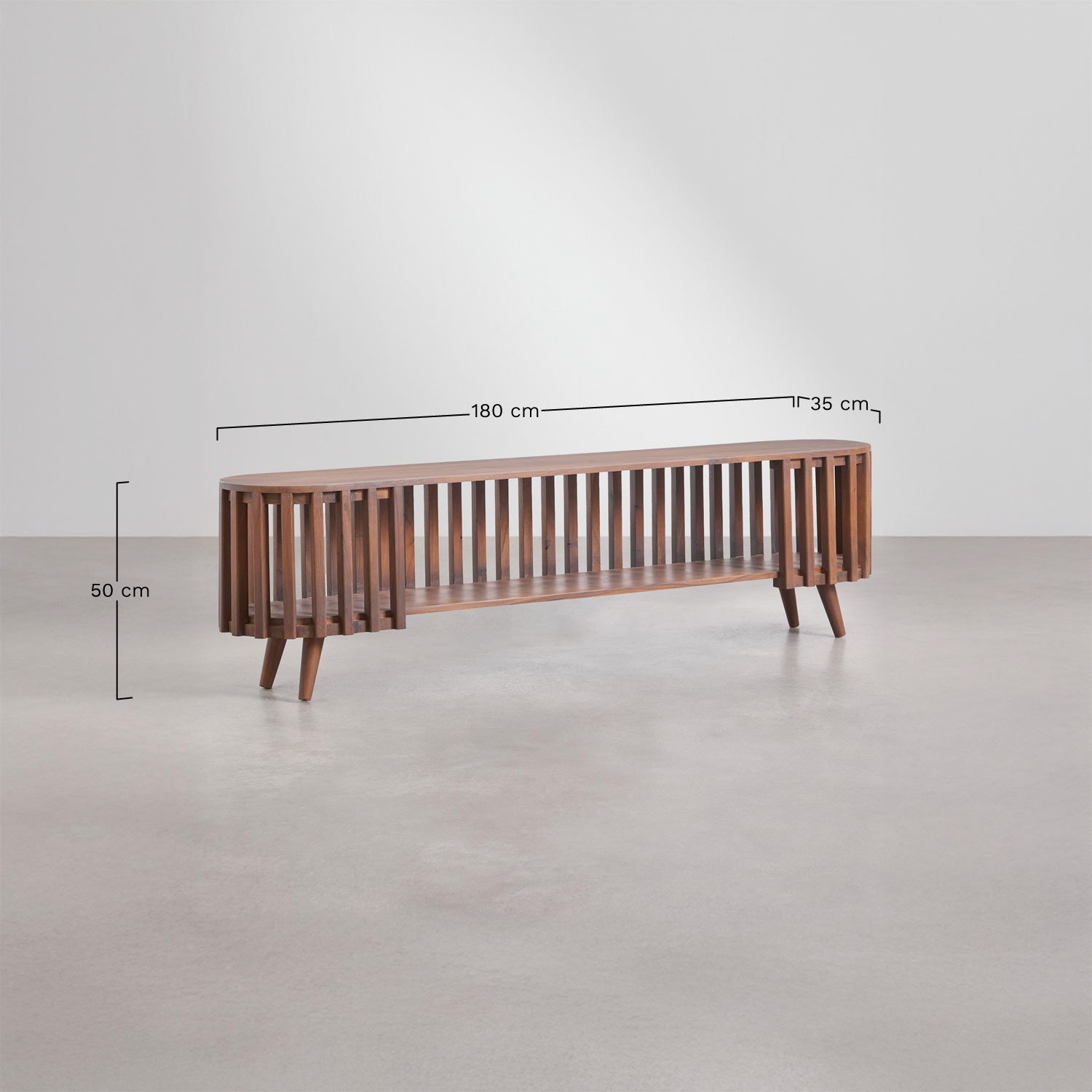 Mueble TV en madera de acacia Dragor, medidas