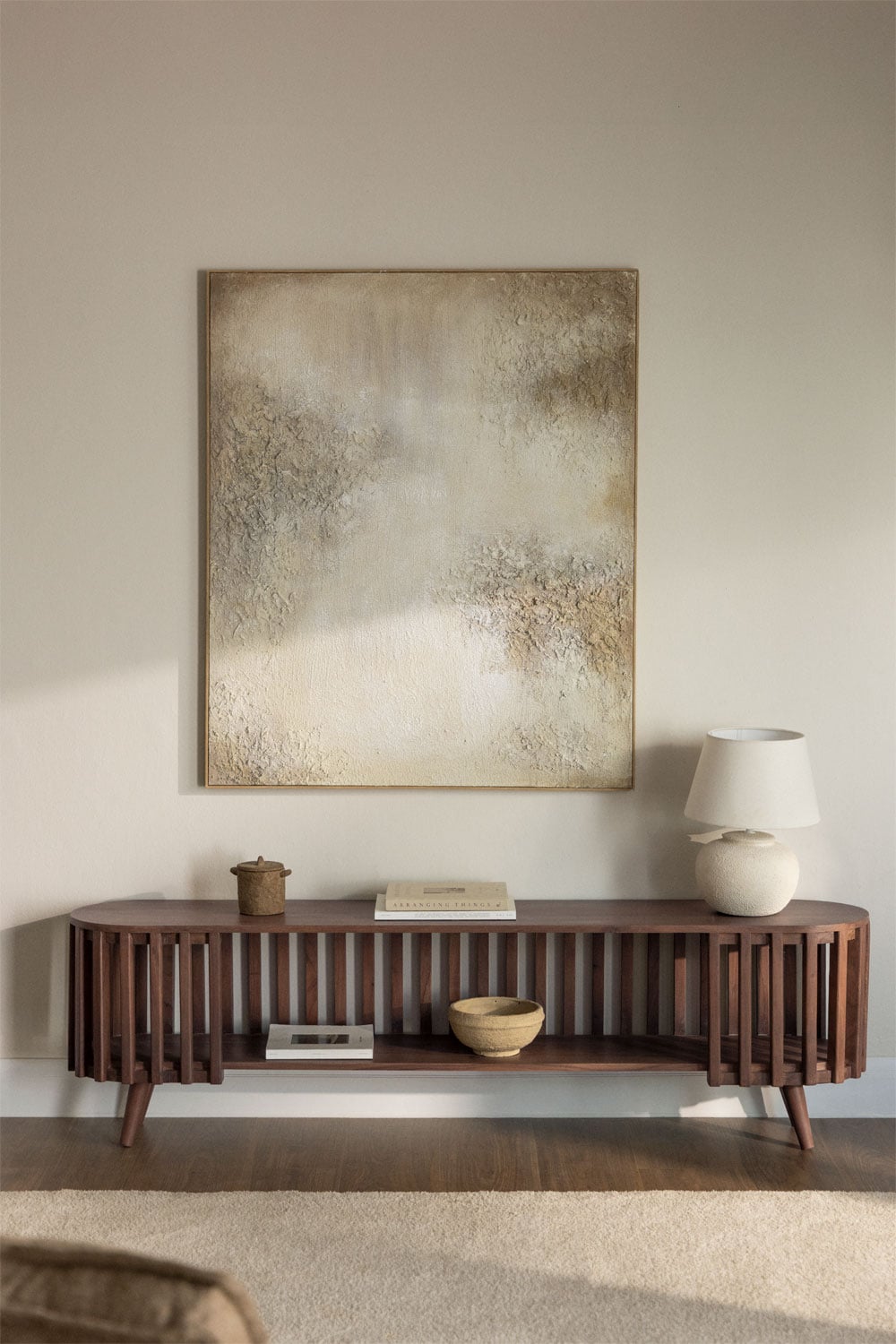 Aparador TV de madera con listones