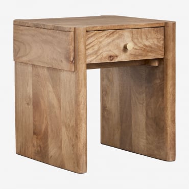 Mesita De Noche 45x45 Cm En Madera De Mango Antonela Madera Mango - Sklum