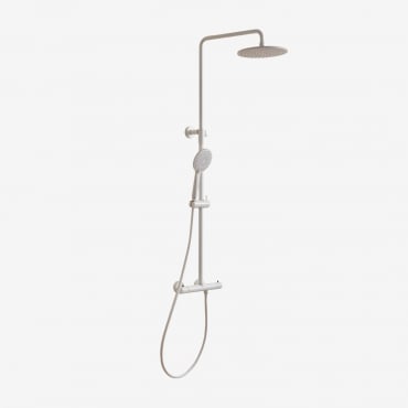 Columna De Ducha Termostática En Latón Orveta Blanco - Sklum