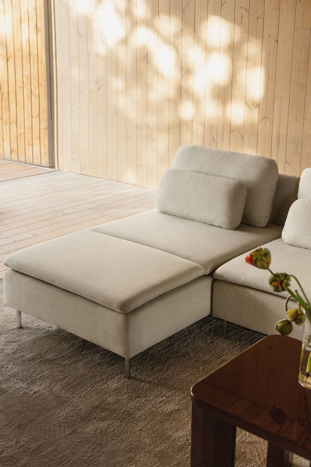 Módulo Chaise Longue Oriol Beige para Sofá Modular Nórdico