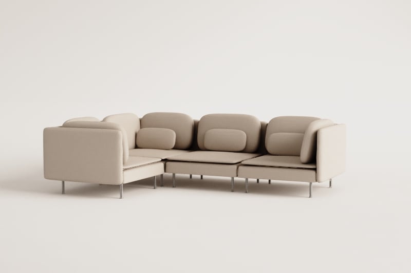 Sofá modular rinconera de 4 piezas Oriol