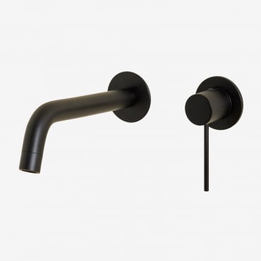 Grifo De Lavabo Empotrado En Latón Orveta Negro Mate - Sklum